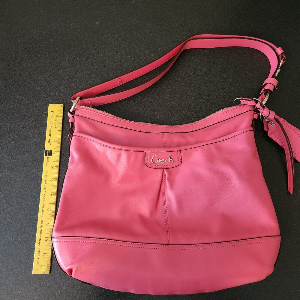 Coach Hot Pink Leather Hobo Bag
